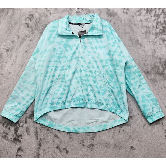 NEW Nike Jacket Womens L Blue Aqua Dri-FIT Surf 1/2 Zip Pullover Sporty Running - Picture 1 of 15